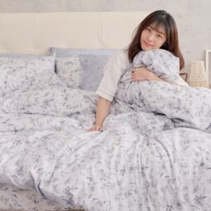 【台灣製】床笠 / 雙人【芙朵拉】100%精梳棉 雙人床笠含二件枕套