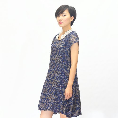 【預購】聖誕 禮物**古典/花紋/藍色/花苞裙 /洋裝/婚禮 - Image 2