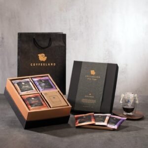 【預購】【台灣製】COFFEELAND | 精裝禮盒-30入濾掛咖啡+杯-金杯款(台灣/非洲/美洲)