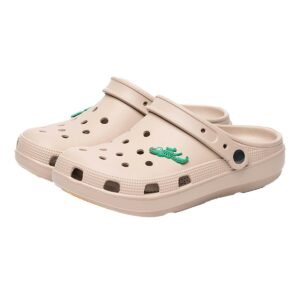 母子鱷魚 兩穿洞洞鞋 卡其