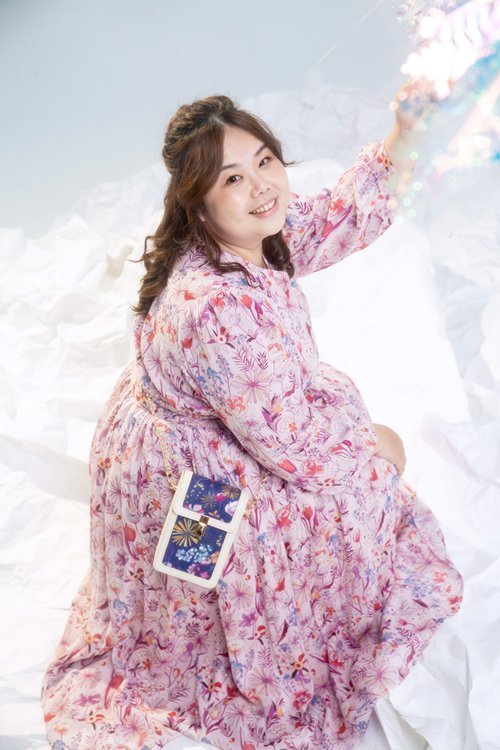 【預購】【露台上的波麗】走路有風 寬腰帶很美的飄逸長洋裝 撫子色 - Image 2