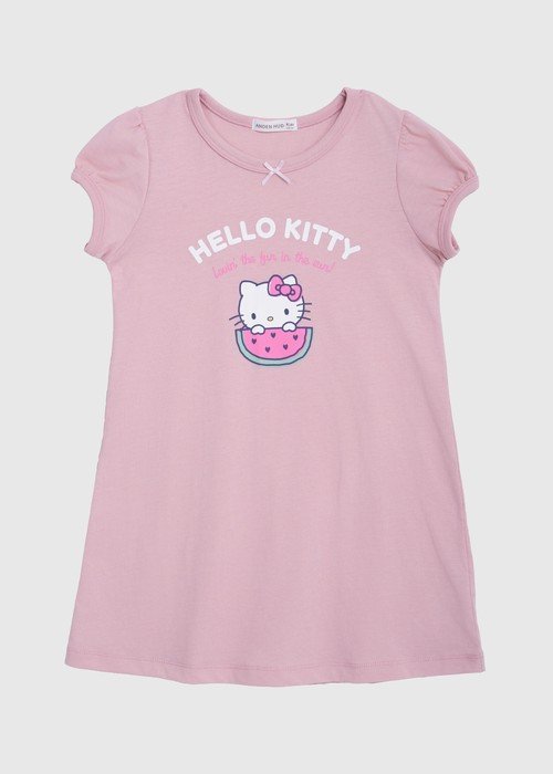 【台灣製】兒童連身_Hello Kitty系列.圓領公主短袖睡衣