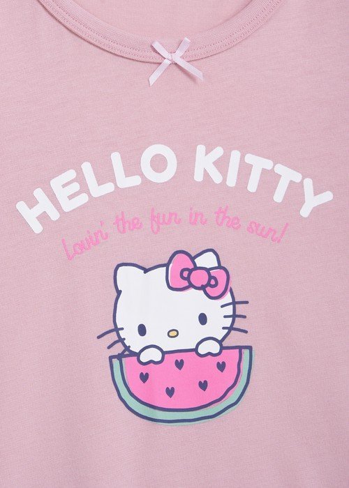 【台灣製】兒童連身_Hello Kitty系列.圓領公主短袖睡衣 - Image 3