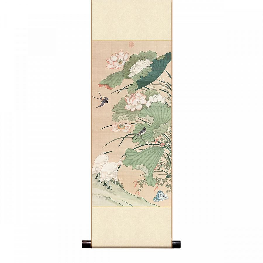 Mini直軸 清無名氏 畫荷花緙絲 - Image 3