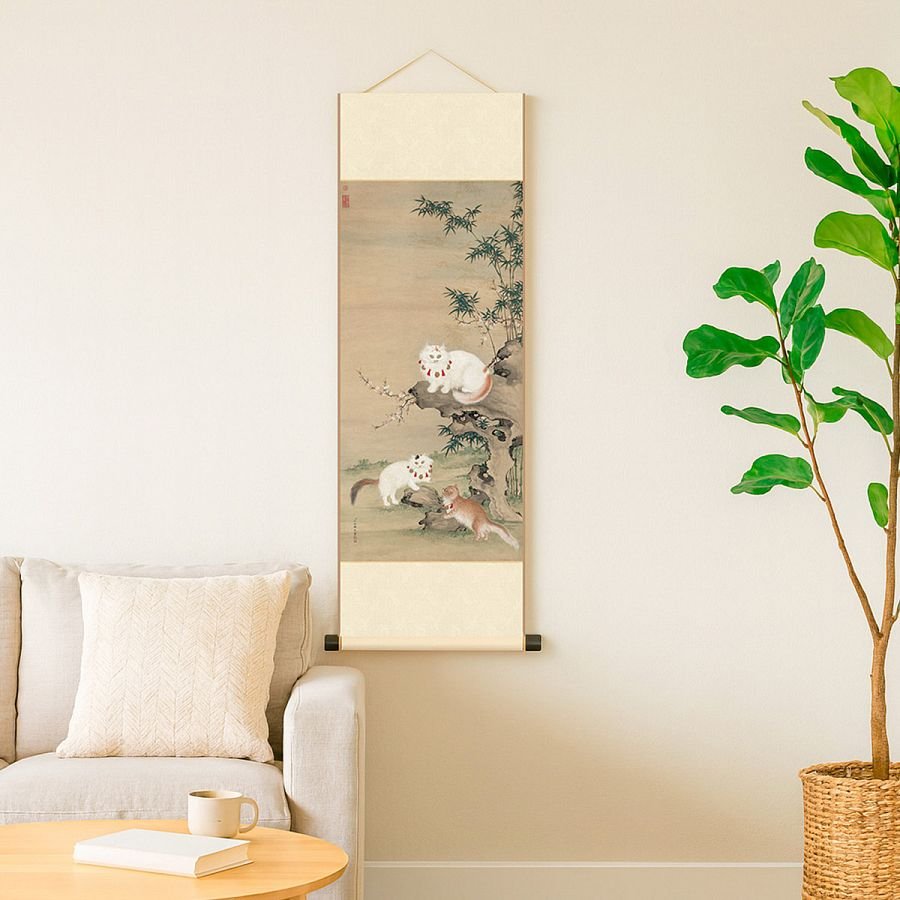 Mini直軸 清 沈振麟 貓竹 - Image 3