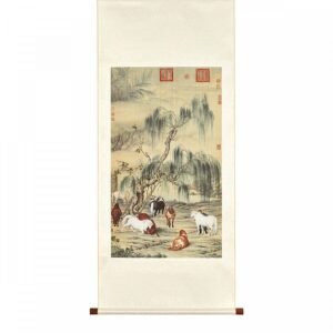 掛軸 清 郎世寧 八駿圖 M