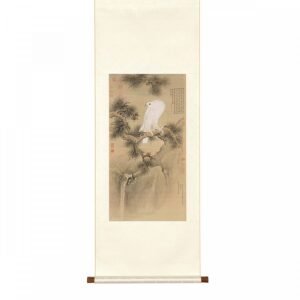 掛軸 清 郎世寧 白鶻圖 S
