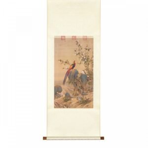 掛軸 清 郎世寧 錦春圖 S