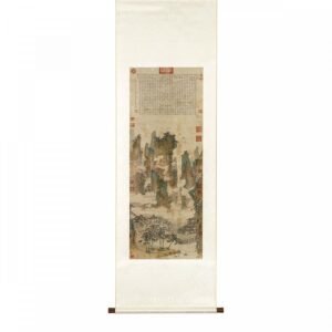掛軸 明 仇英 仙山樓閣圖