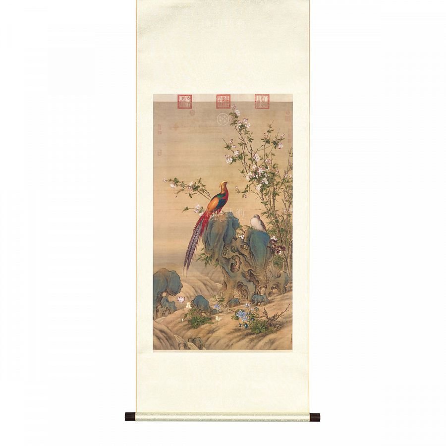 掛軸 清 郎世寧 錦春圖