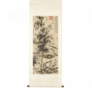 掛軸 清 元濟 王原祁 合作蘭竹 S