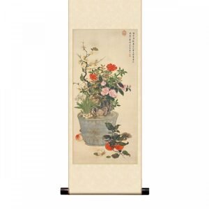 宣彩軸 清 陳書 歲朝麗景
