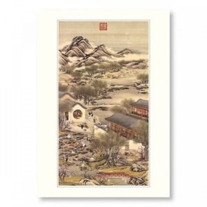 B4小畫片 清畫院畫十二月月令圖三月