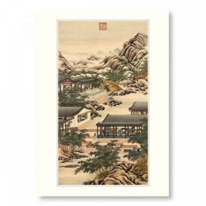 B4小畫片 清畫院畫十二月月令圖十月