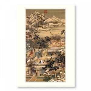 B4小畫片 清畫院畫十二月月令圖十二月