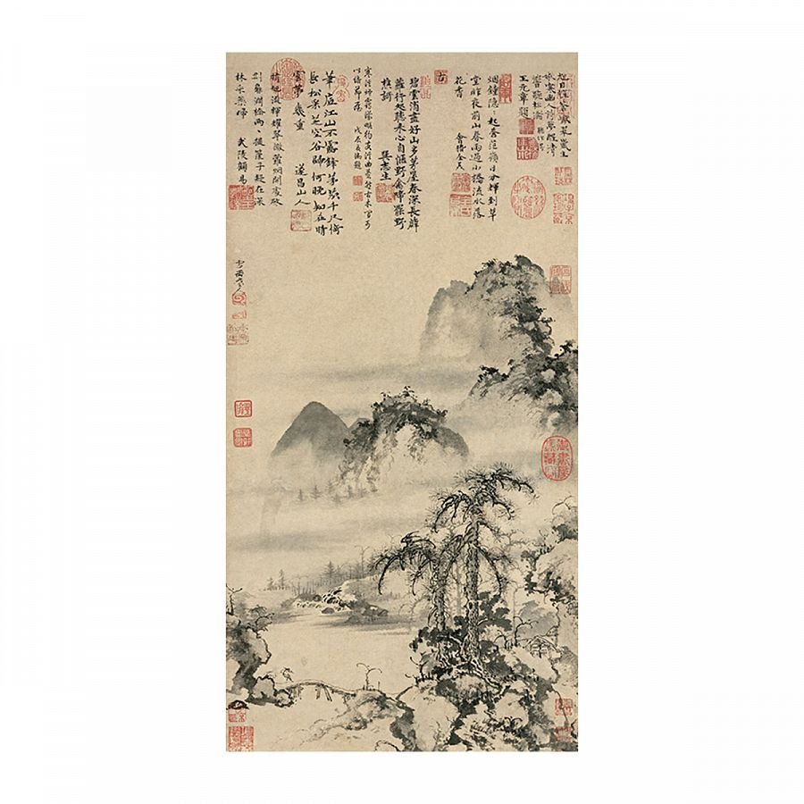 畫心_元曹知白山水軸