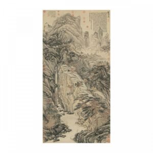 畫心_明沈周畫廬山高軸