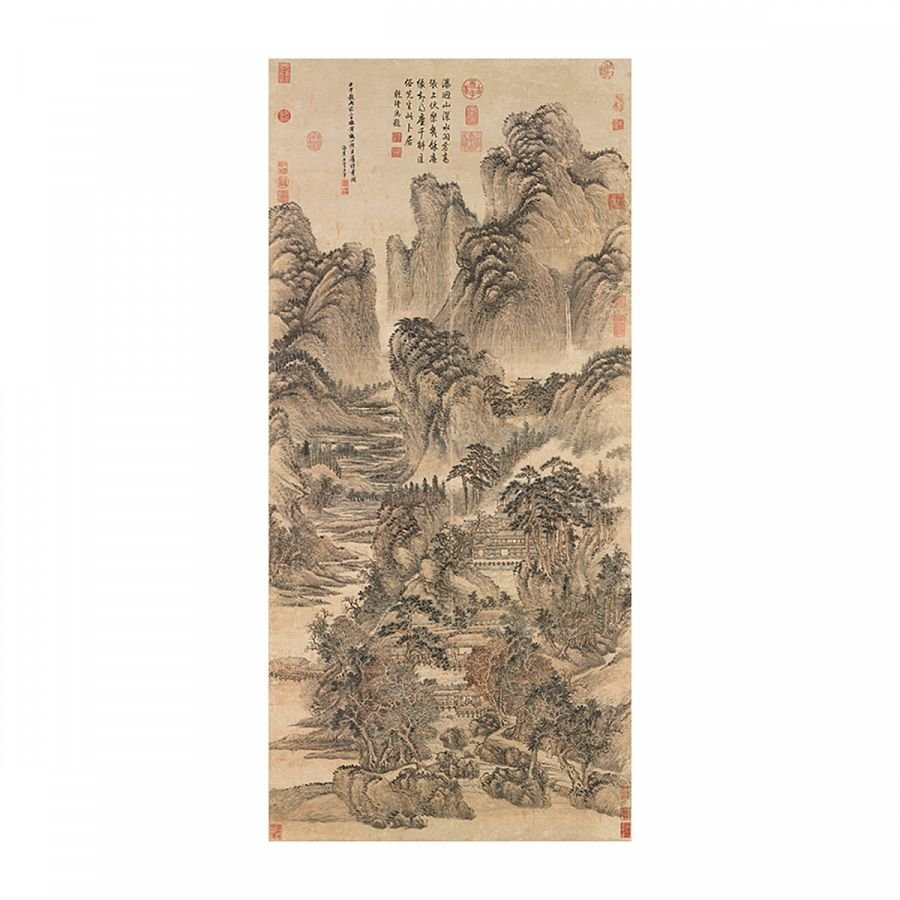 畫心_清王翬匡廬讀書圖軸