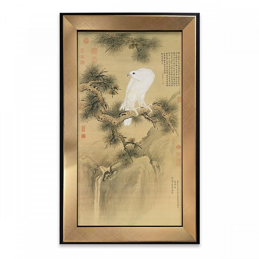 藝術小框畫_清郎世寧白鶻圖軸