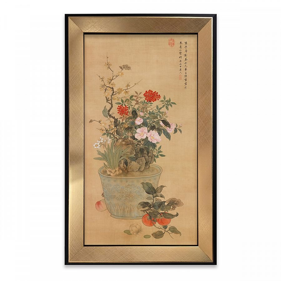 藝術小框畫_清陳書歲朝麗景軸