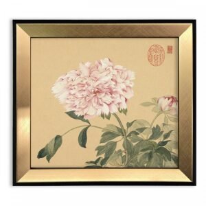 藝術小框畫_清惲壽平摹古冊牡丹
