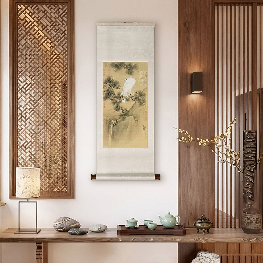 卷軸_清郎世寧白鶻圖 軸 - Image 3