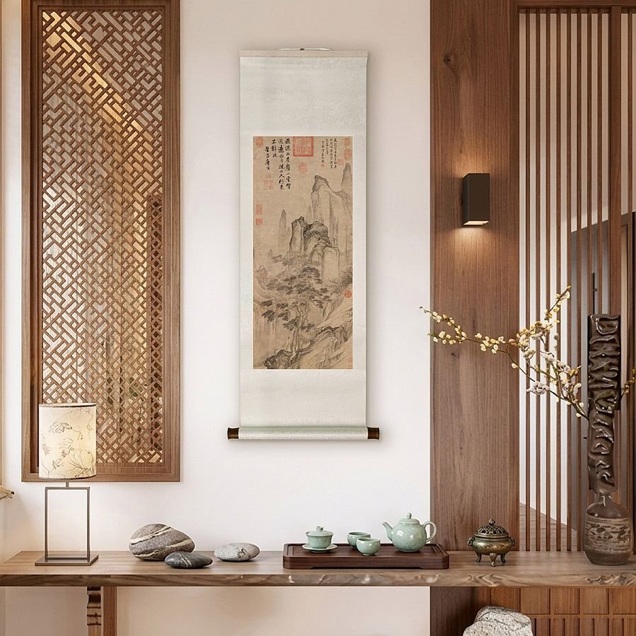 卷軸_明唐寅空山觀瀑圖 軸 - Image 3