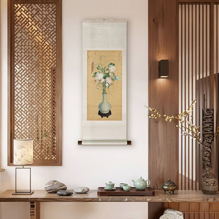 卷軸_清郎世寧聚瑞圖 軸 - Image 3