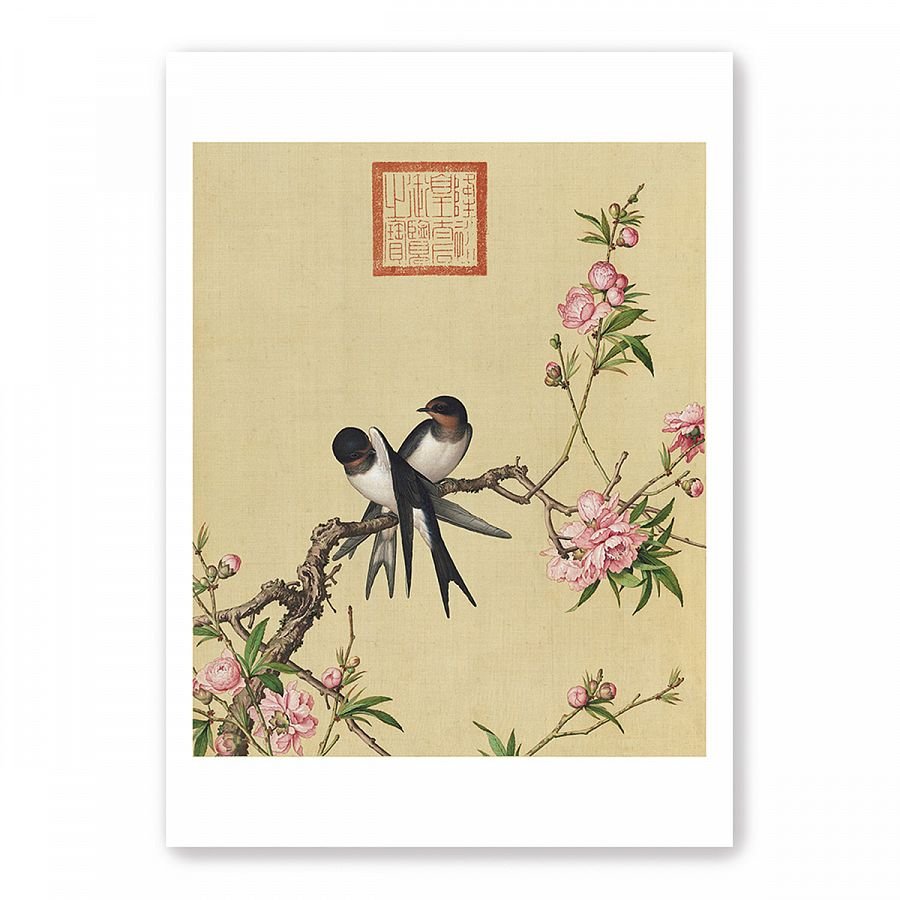 圖卡_郎世寧 仙萼長春鳥語系列8入套組