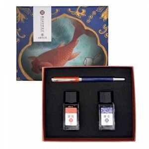 釉色筆墨組 霽青游魚轉心瓶