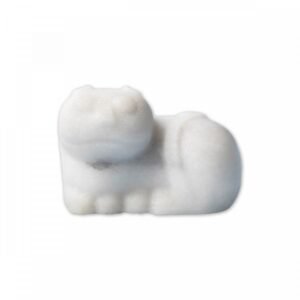 【台灣製】JEmarble 天然大理石造型冰石 墨玉貓 白
