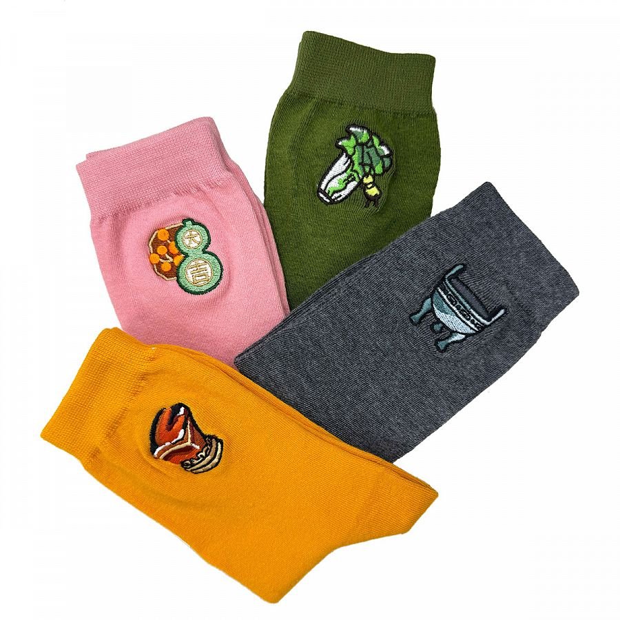 【台灣製】襪上故宮典藏-刺繡襪禮盒