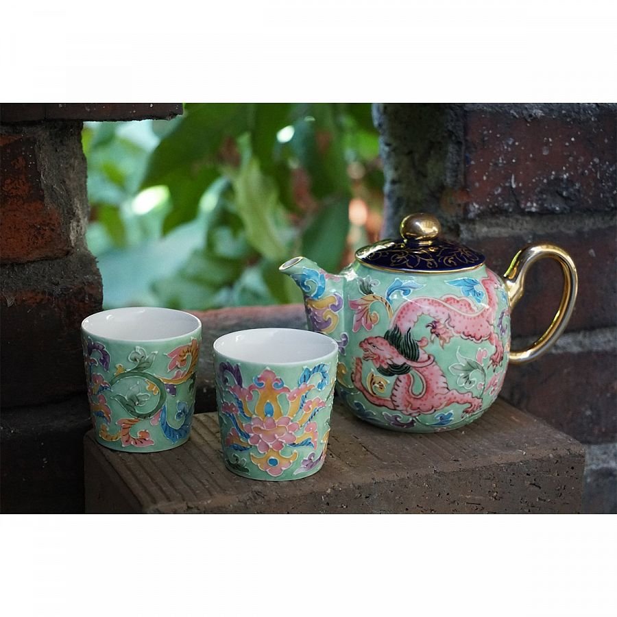 【台灣製】雙龍纏枝茶具組 - Image 2