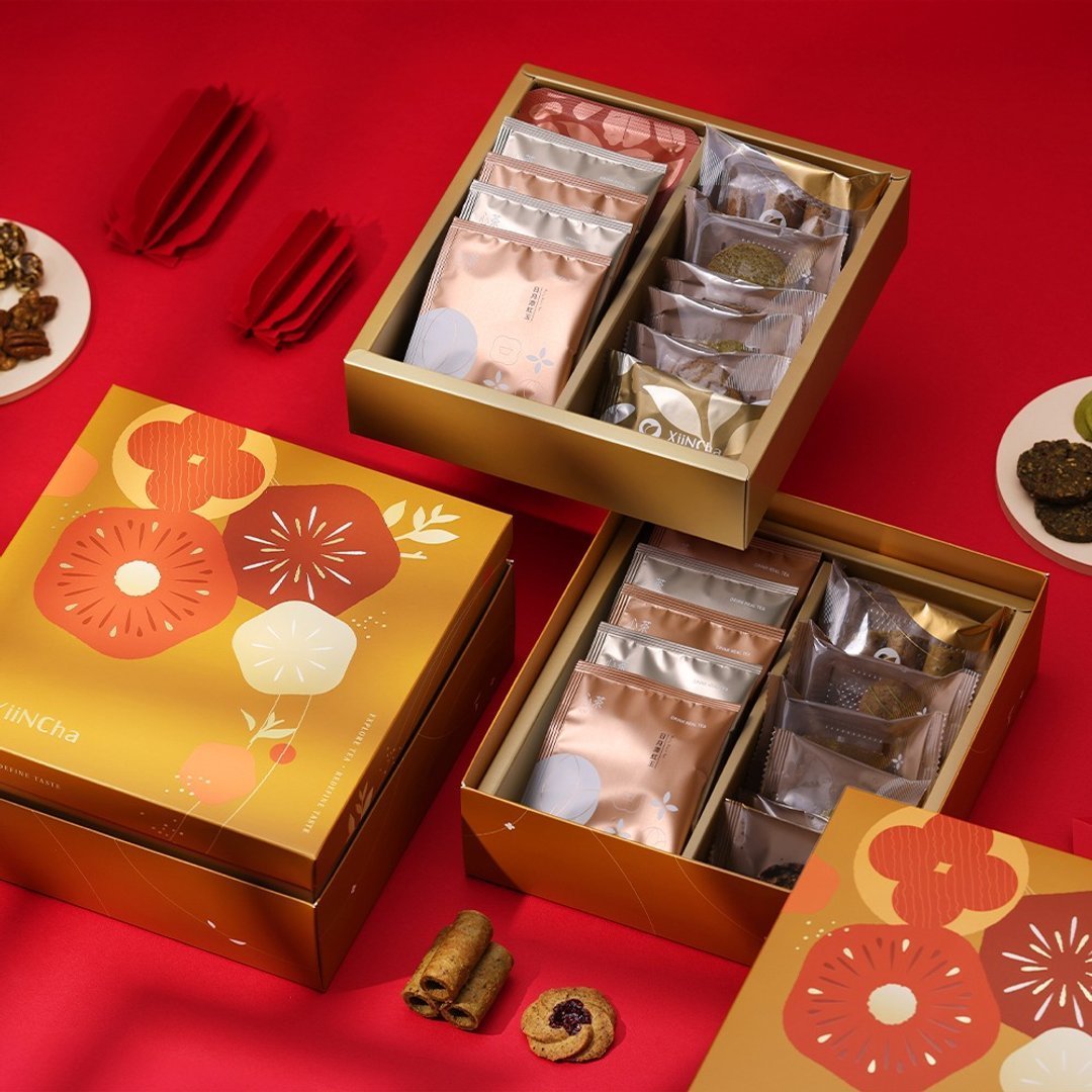 【預購】【台灣製】端午禮盒 | 雙層燙金 茶點╳茶包22入/茶點21入