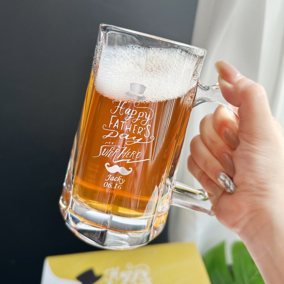 生日好禮丨啤酒杯 客製化 文字雕刻 創意禮物 送男友父親節禮物 - Image 3