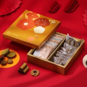 【預購】【台灣製】端午禮盒 | 焙茶三明治餅&金萱曲奇&京番球餅&台灣茶包 燙金12入