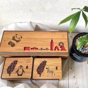【客製茶禮盒】動物寶盒 | 迎香烏龍台灣茶禮 | 客製化雕刻
