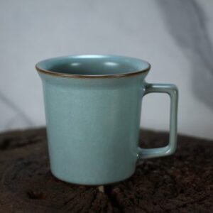 【預購】【台灣製】【沐春生活】240ml 天青 汝窯 方韻杯 馬克杯 咖啡杯 台灣鶯歌製