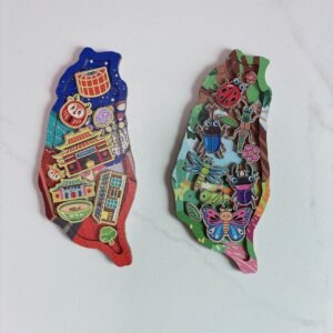 台灣景點拼圖-鹿港景點 甲蟲王國 幾何拼圖 造型插畫
