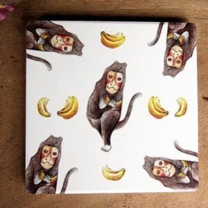 【預購】TAIWAN獼猴 陶瓷吸水杯墊