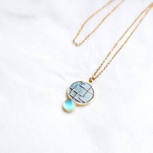 【卡片項鍊Card Necklace】台灣文化 入色款-十字花玻璃
