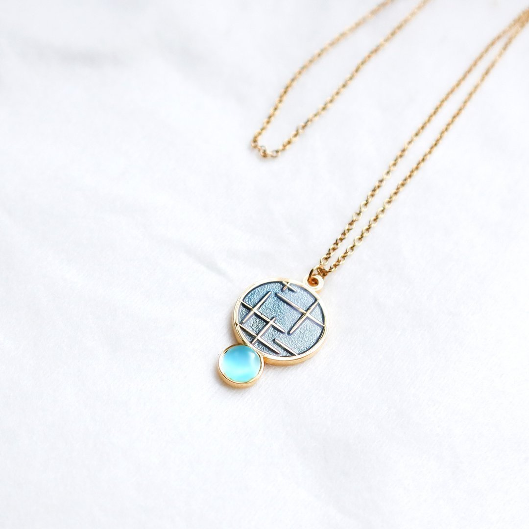 【卡片項鍊Card Necklace】台灣文化 入色款-十字花玻璃