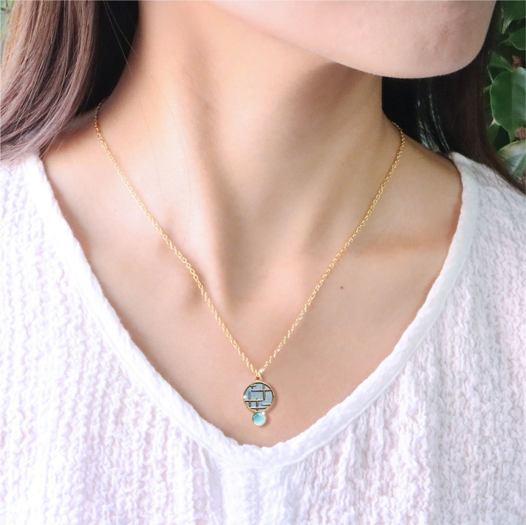 【卡片項鍊Card Necklace】台灣文化 入色款-十字花玻璃 - Image 3