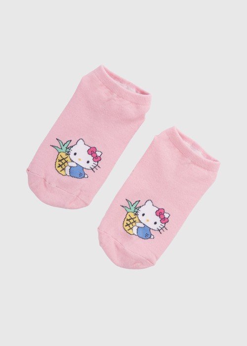 【台灣製】Hello Kitty系列.緹花中筒襪 - Image 2