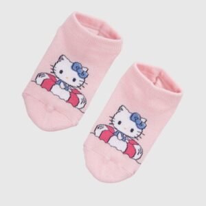 【台灣製】兒童_Hello Kitty系列.緹花中筒襪