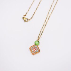 【卡片項鍊Card Necklace】台灣文化 花磚款-花團錦簇