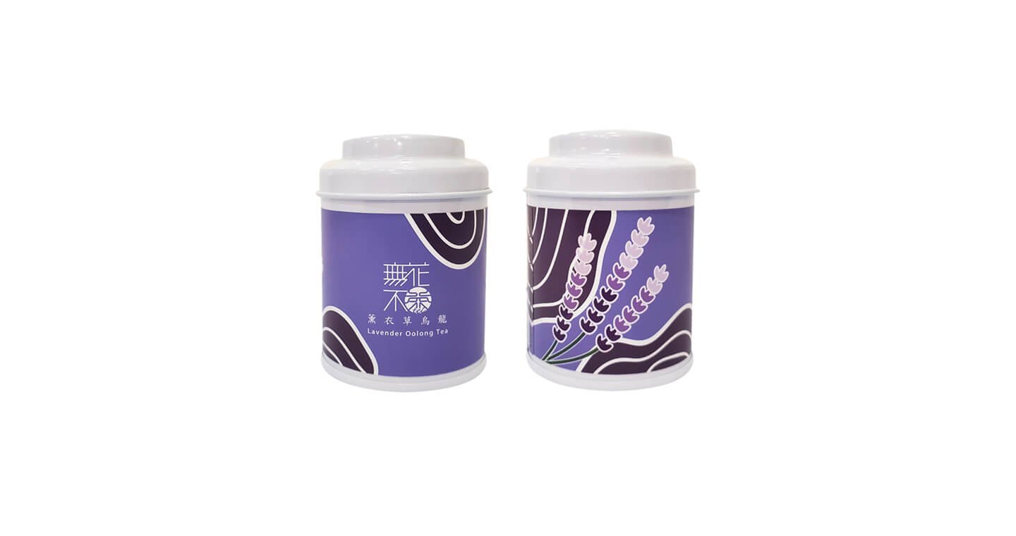 【無花不茶】原葉花茶系列-烏龍款:薰衣草烏龍—3g三角茶包*3入小鐵罐裝*5罐
