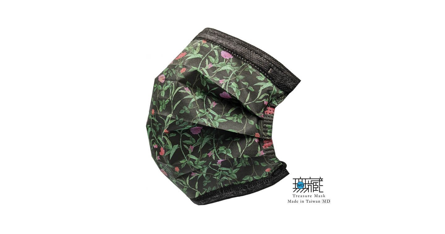 黑底薔薇 三層防護口罩|成人款5入裝*6包