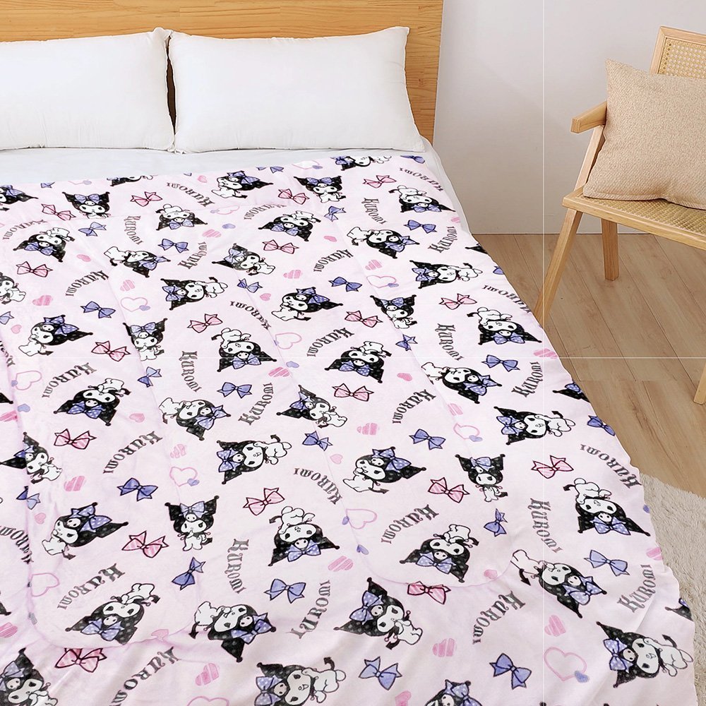 【台灣製】棉被 / 法蘭絨【紫色緞帶】150x200cm 酷洛米 正版授權 抗寒冬被 三麗鷗 - Image 4