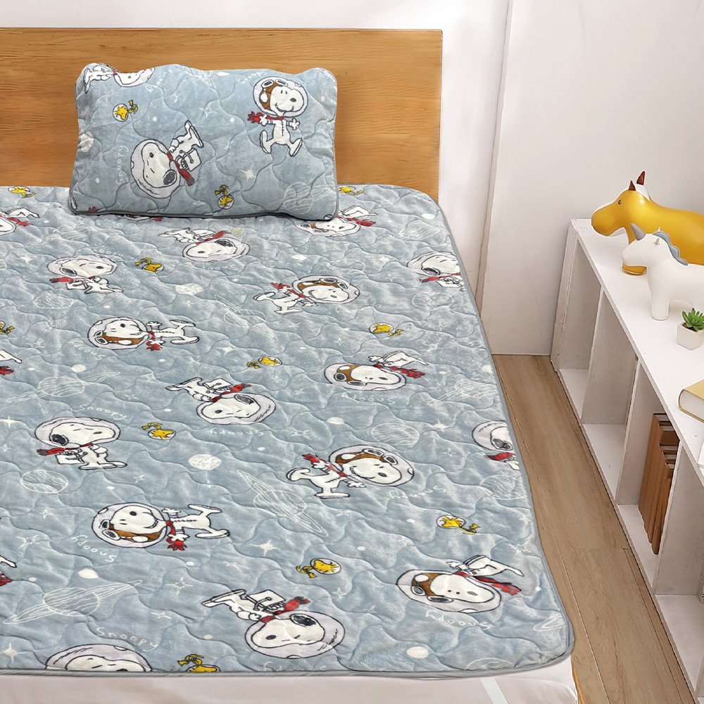 【台灣製】保暖墊 / 雙人【探索星球】法蘭絨 保潔墊 SNOOPY 史諾比 正版授權 - Image 3